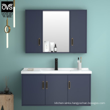 Modern Minimalist Slate Bathroom Cabinet Solid Wood Combination Small Apartment Ceramic Integrated Basin Wash Basin Wash Basin Bathroom Cabinet